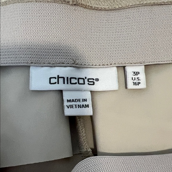 CHICO’S Beige Wide-Leg Trousers 16p Slimmimg Thick Fabric The Perfect Work Pants - Picture 2 of 7